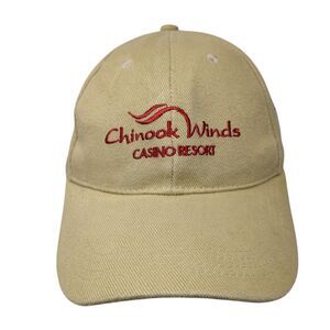 Chinook Winds Casino Resort Strapback Hat Tan OS Adjustable Embroidered Cotton